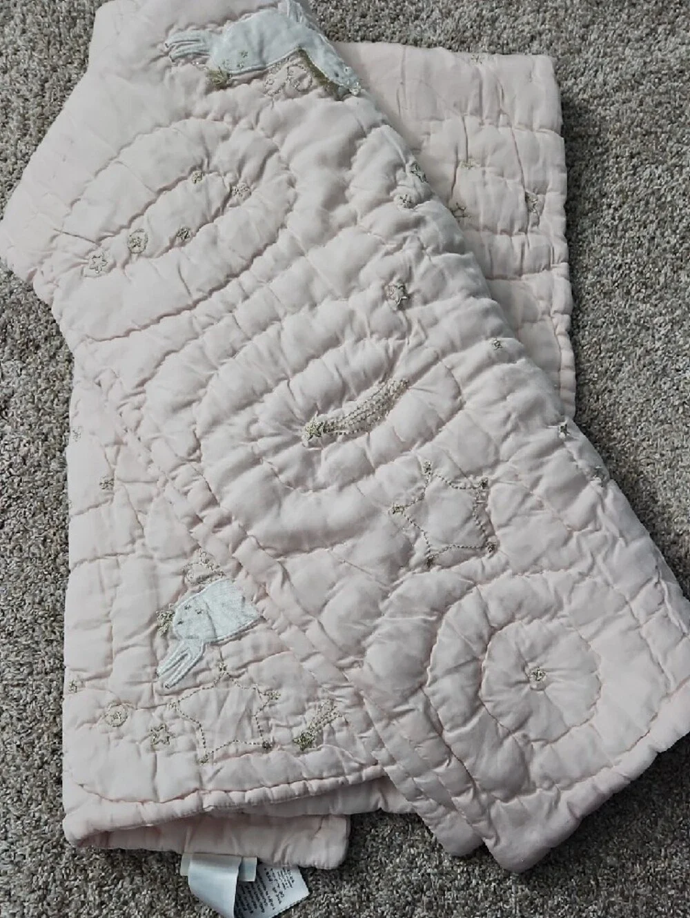 Soft Pink Quilted Unicorn Throw Blanket